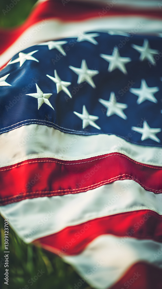 Close up of the american flag waving in the wind
Close up of the american flag waving in the wind