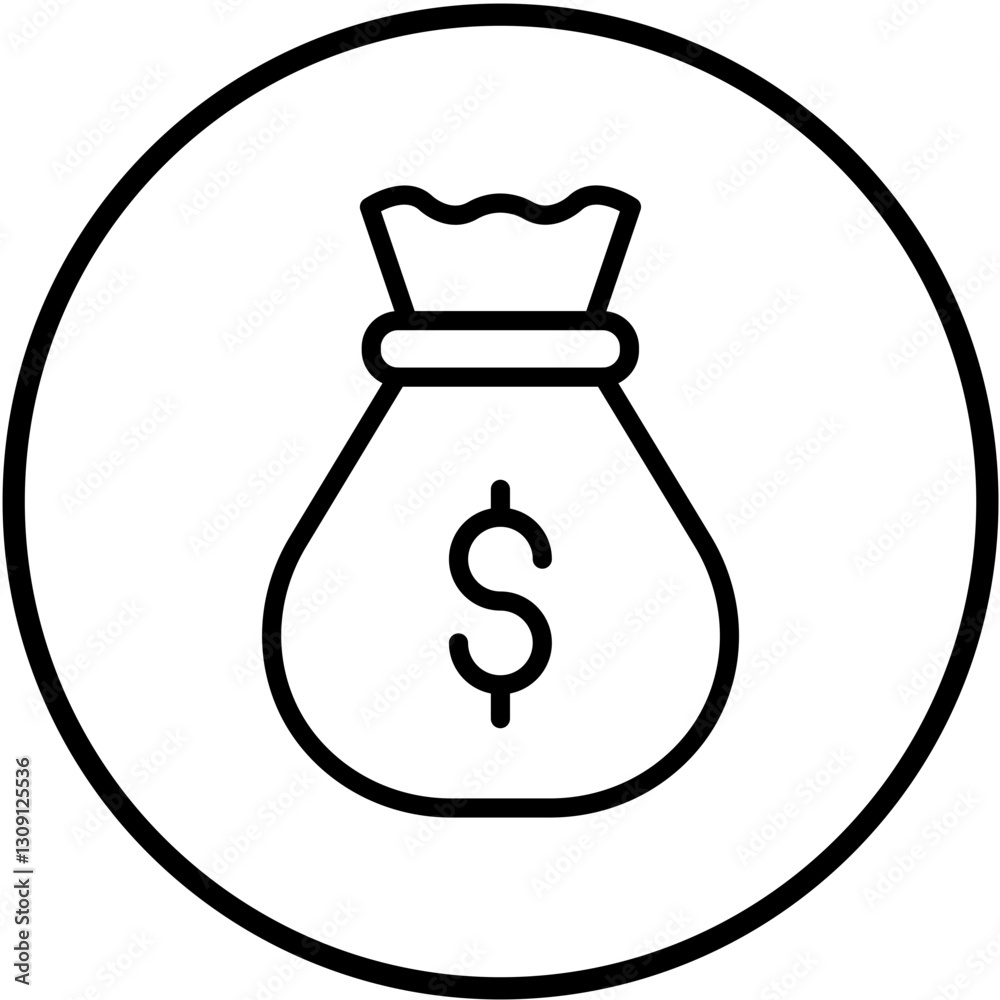 Vector Design Money Bag Icon Style Vector Design Money Bag Icon Style
