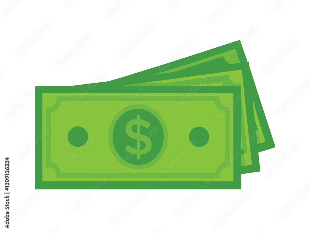 Stack of Dollar Bills Vector Illustration - Money and Finance Icon. Stack of Dollar Bills Vector Illustration - Money and Finance Icon.