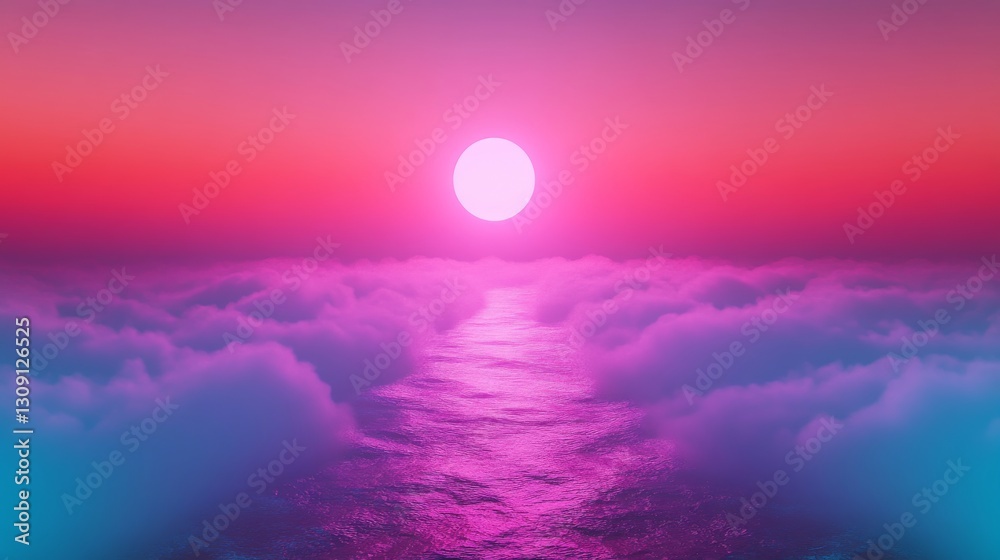 Abstract pink and blue seascape Abstract pink and blue seascape