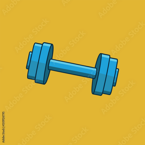 Dumbbell Vector Illustration - Fitness and Gym Equipment Icon