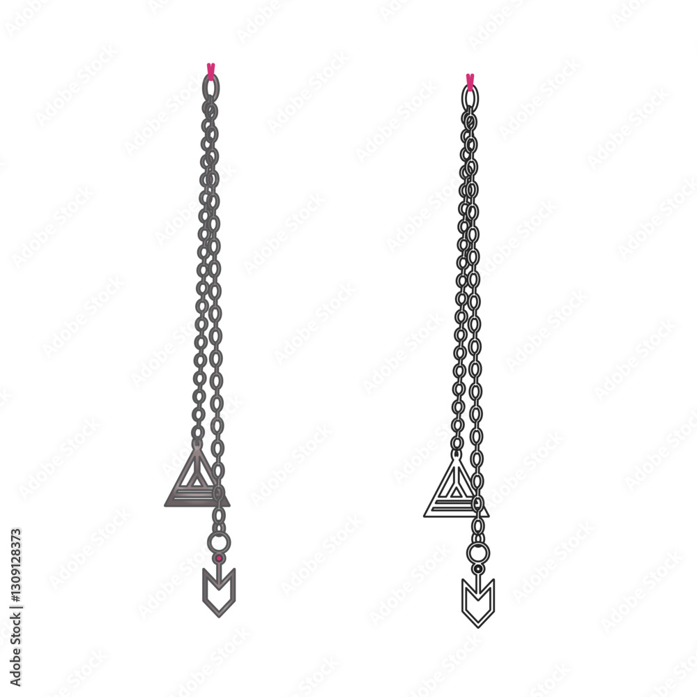 Metal charms vector design mockup template technical flat drawing. Metal charms vector design mockup template technical flat drawing.