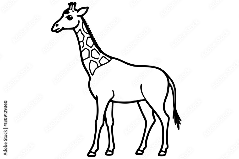 Obraz premium Elegant Giraffe Outline