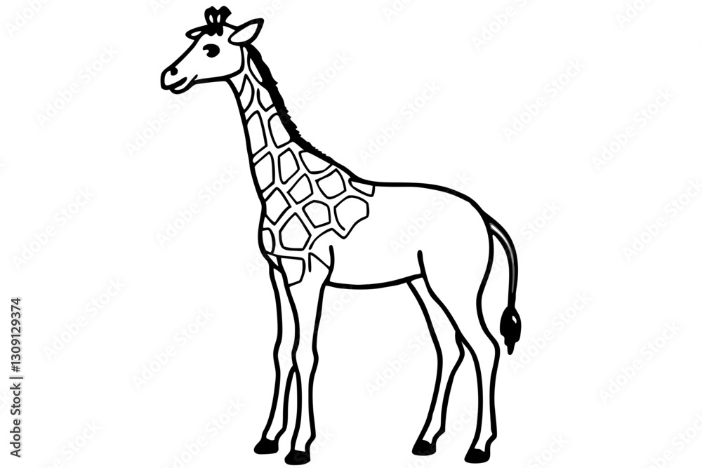 Fototapeta premium Elegant Giraffe Outline