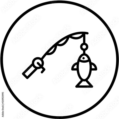 Vector Design Fishing Rod Icon Style