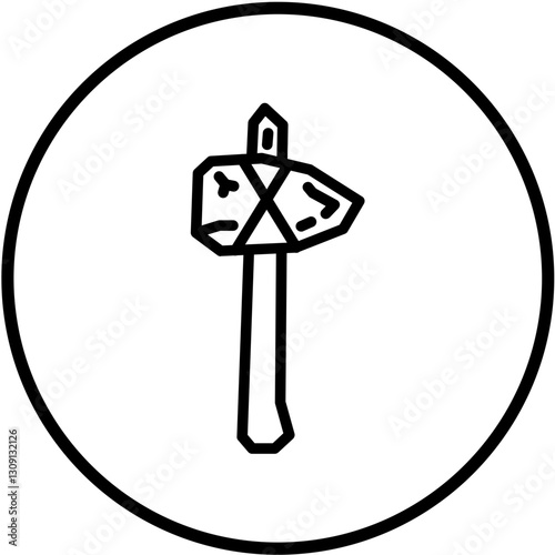 Vector Design Stone Axe Icon Style