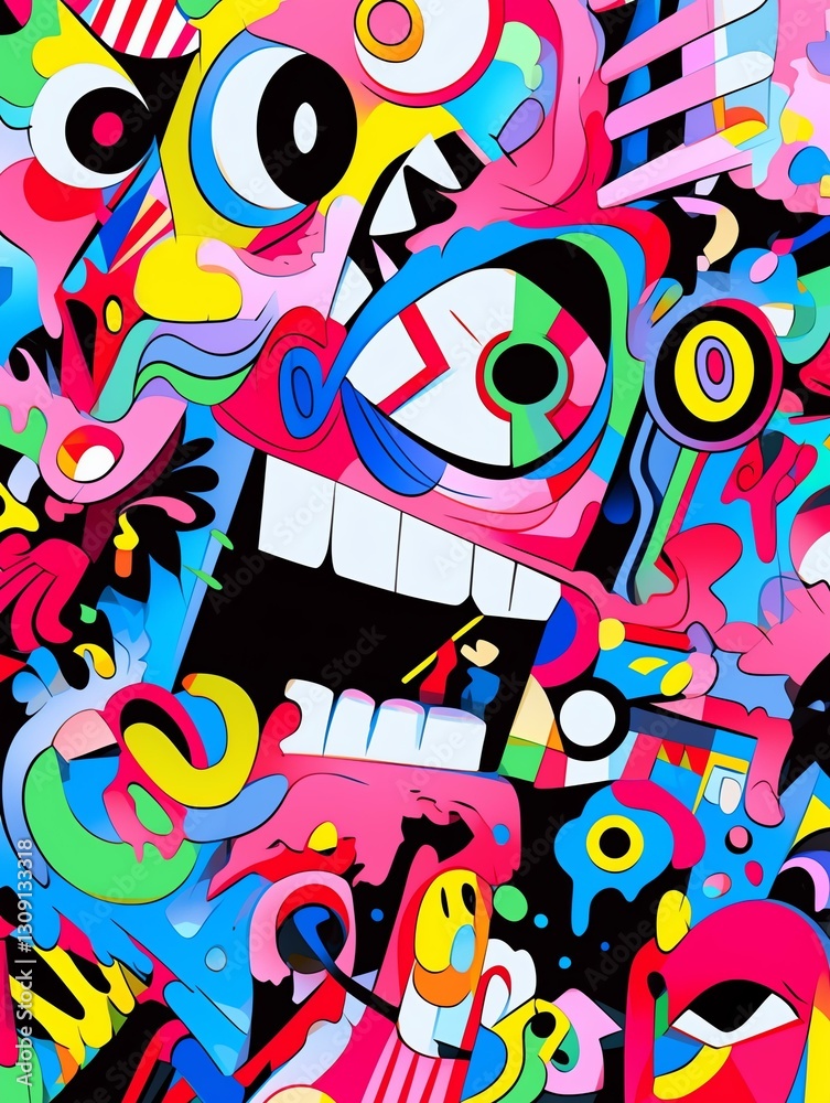 Fototapeta premium Dynamic Abstract Anime Character Art