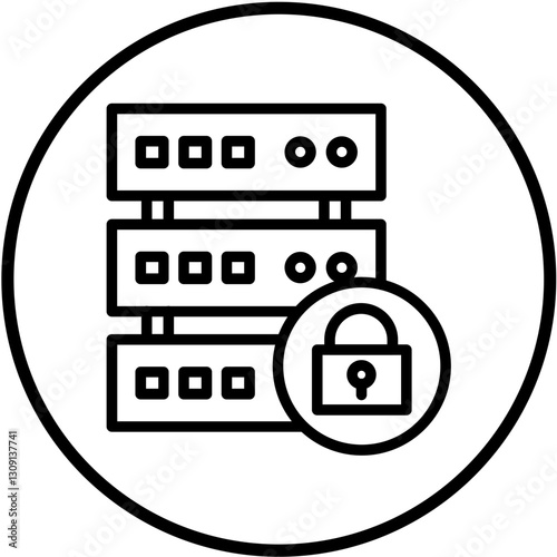 Vector Design Database Lock Icon Style