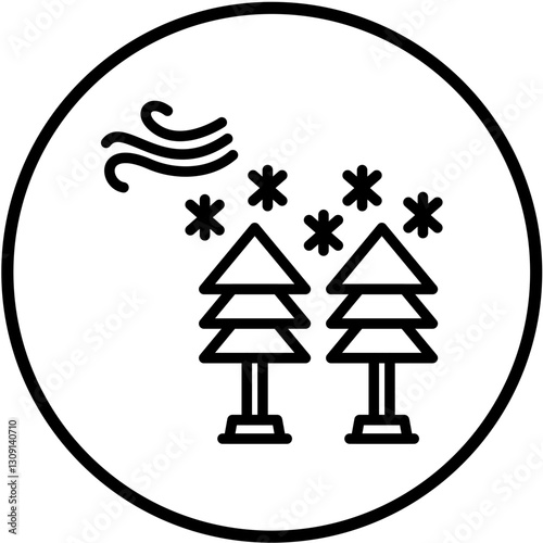 Vector Design Snow Forest Icon Style