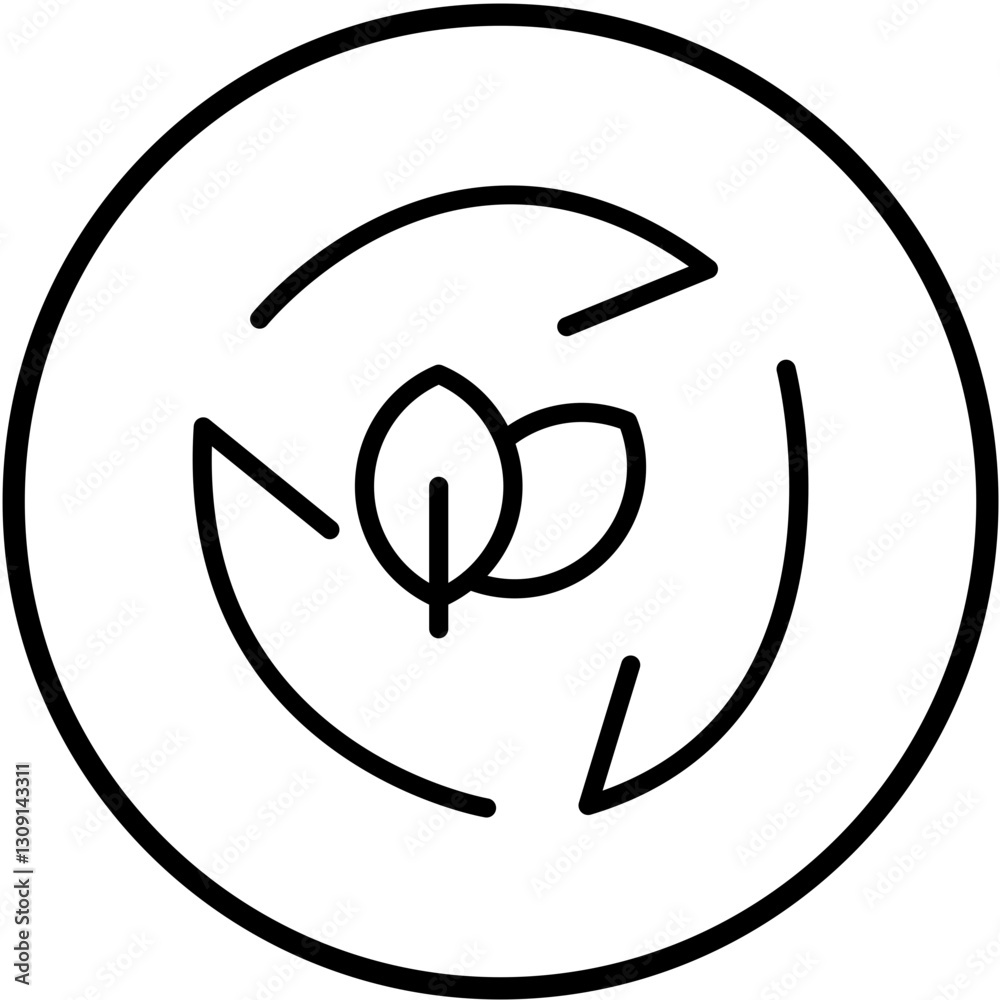 Vector Design Leaf Recycle Icon Style Vector Design Leaf Recycle Icon Style