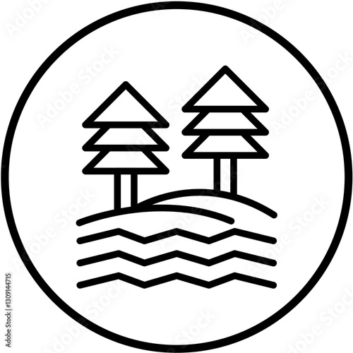 Vector Design Lake Icon Style