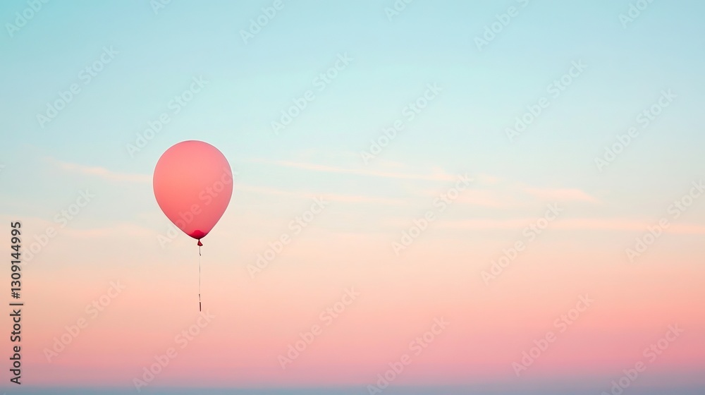 Obraz premium Nature Balloon Moment Faint Single Pastel Serene Drift