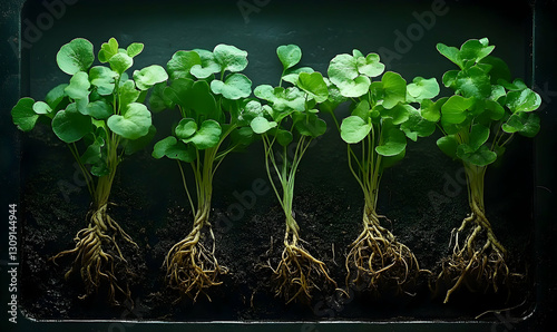 Seedlings with Roots in Tray photo
