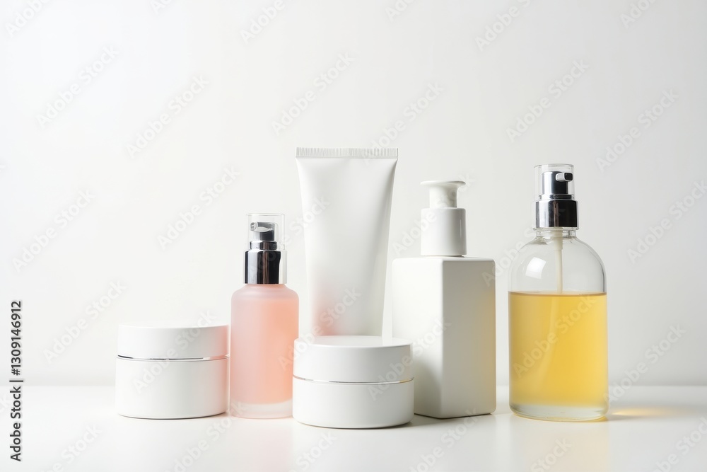 Skincare products displayed on a white background