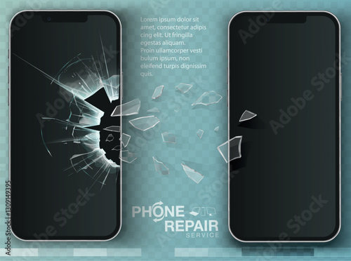broken display in mobile phone, repair service