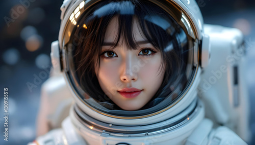 ファンタジーストーリー（宇宙服を纏った女性―果てしない無限の宇宙を巡る旅の始まり） photo