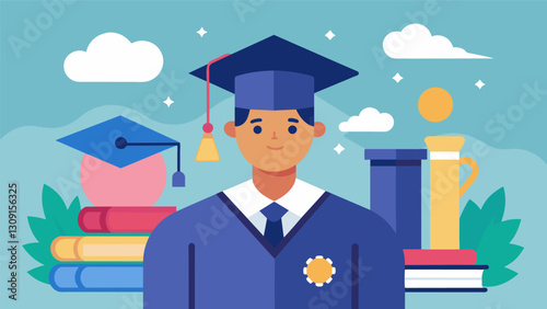 In a culture with a strong emphasis on independence and selfsufficiency student debt is seen as a necessary means to achieve ones educational goals. Vector illustration