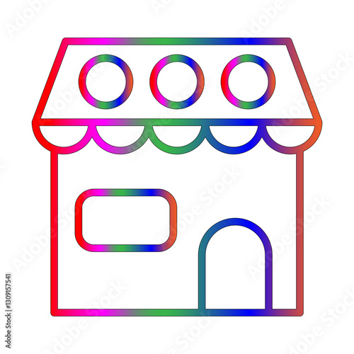 Shop line gradient icon