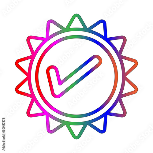 Verified line gradient icon