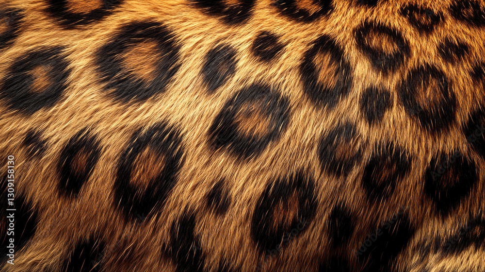 Close-up of leopard fur pattern with distinct black spots on golden-brown background Close-up of leopard fur pattern with distinct black spots on golden-brown background