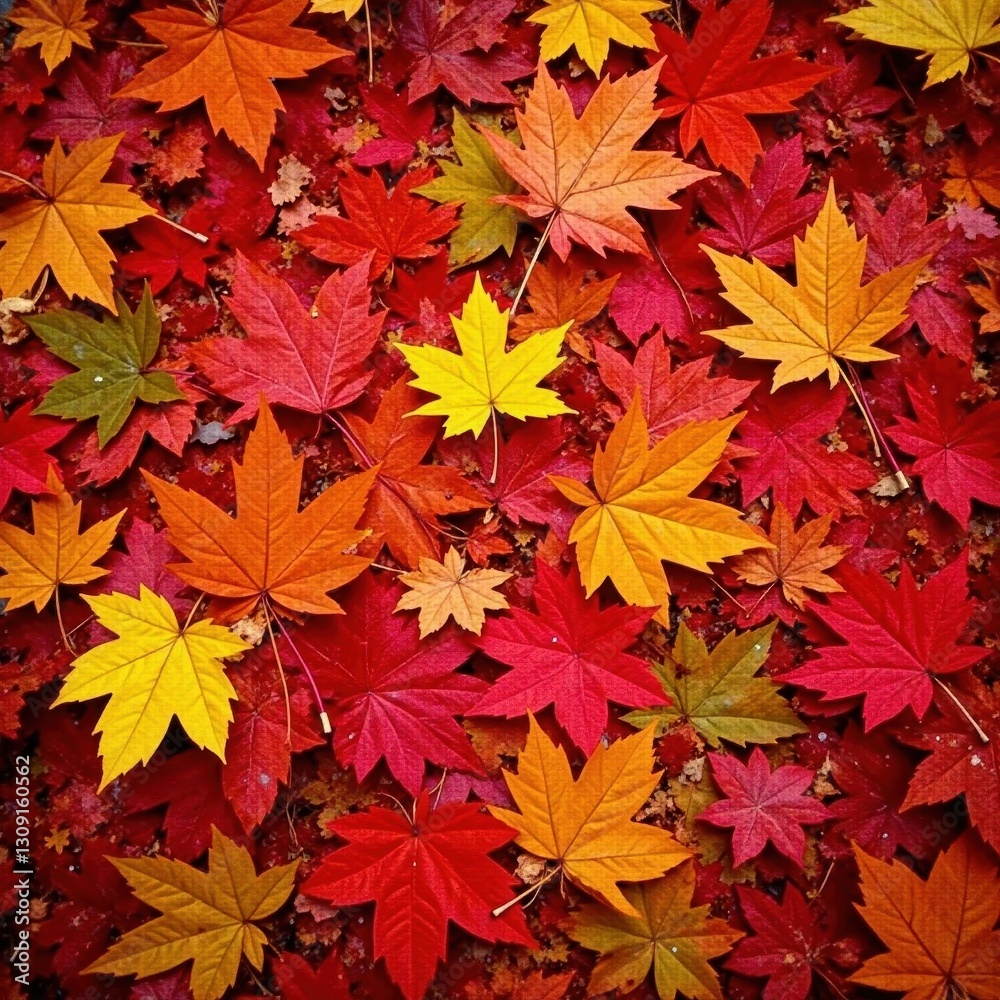 Multicolored autumn leaf pile, dense, full frame , image, texture, foliage Multicolored autumn leaf pile, dense, full frame , image, texture, foliage