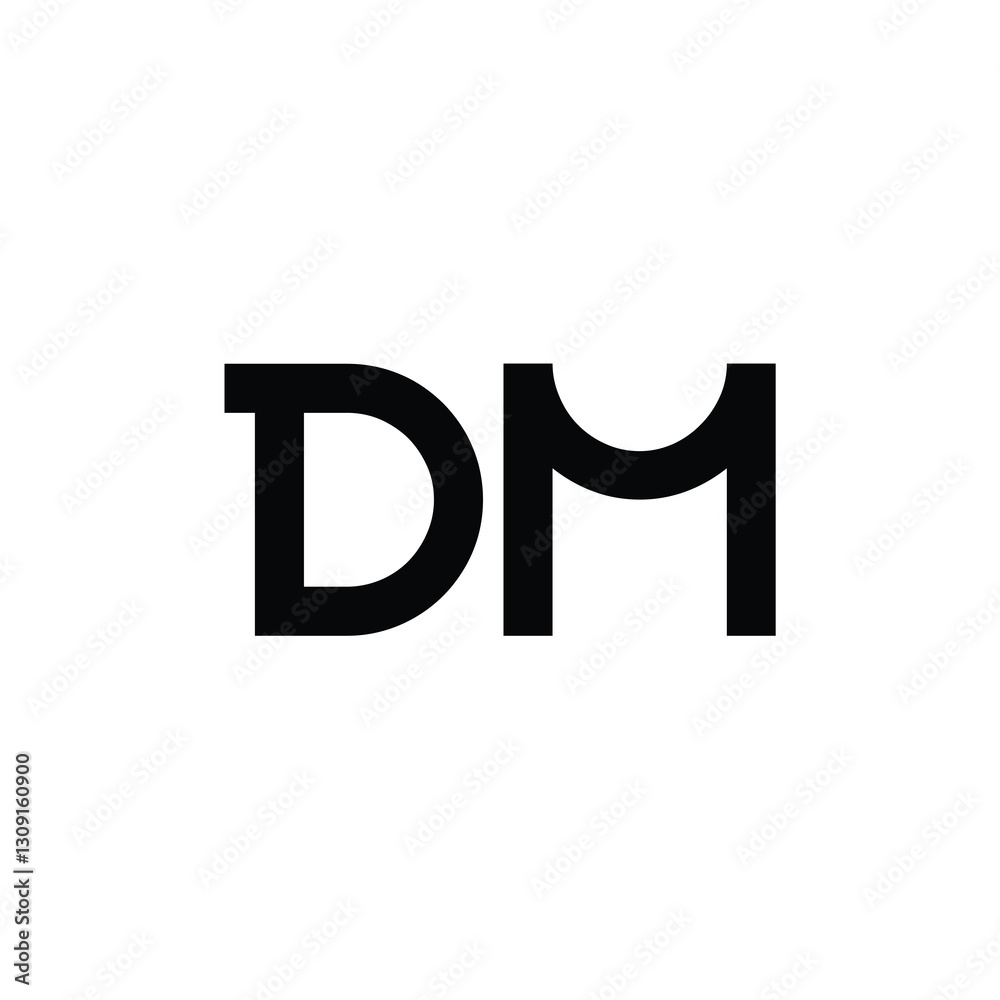 Obraz premium DM monogram logo design letter text name symbol monochrome logotype alphabet character simple logo