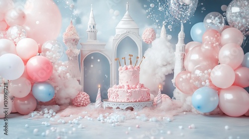 Enchanted Pink Castle Birthday Cake Smash Photoshoot: A Whimsical Celebration