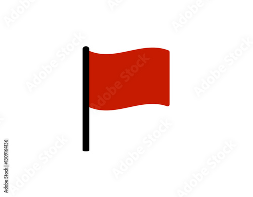 Simple red flag icon on a white background, symbolizing alerts or warnings in messaging.