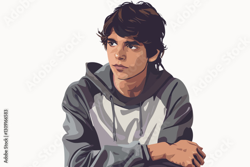 AI-generated young man illustration