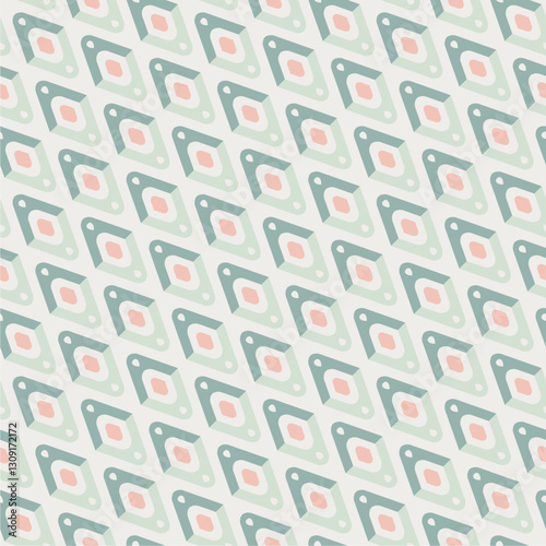 Abstract vector geometric seamless pattern, pastle color simple geometric elements repeat tiles, wallpaper or website background, design background in retro style. 