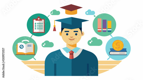 An infographic breaking down the different types of student loans and how a specialized financial advisor can assist in managing them.. Vector illustration