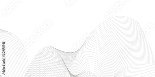 White abstract geometric curve lines background. Grey, white lines background. Digital future technology concept.