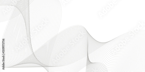 White abstract geometric curve lines background. Grey, white lines background. Digital future technology concept.