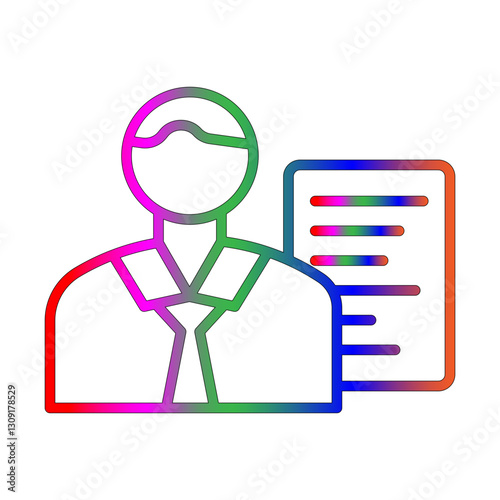 Accountant line gradient icon