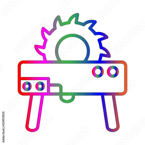 Table saw line gradient icon