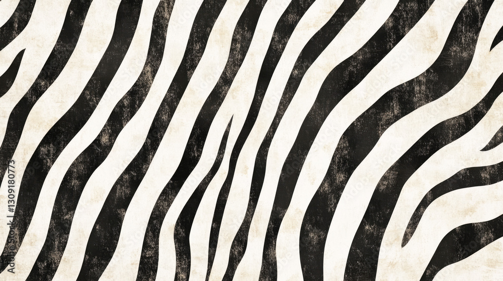 Fototapeta premium Monochrome zebra stripes pattern on textured background