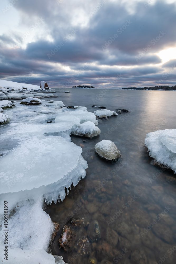 winter landscape with snow