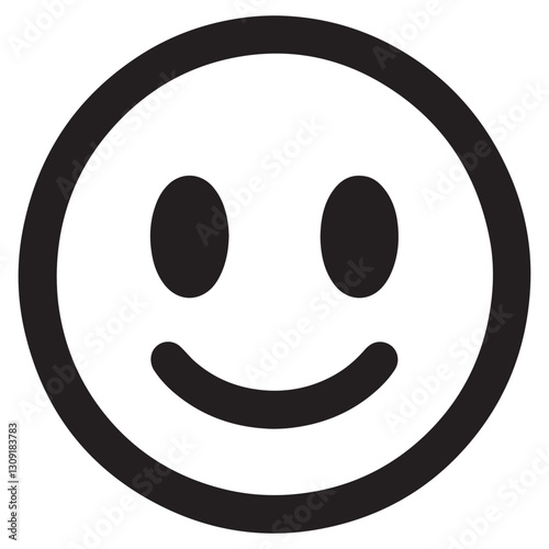 Neutral smiling face vector icon emoji expression illustration for messaging