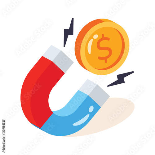 Get a glimpse of 3d style icon of money attraction concept