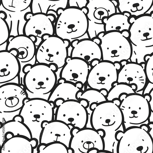 Cute bear cartoon pattern