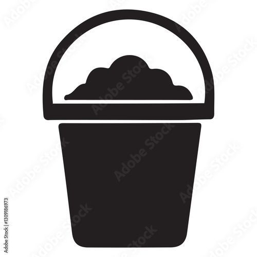 Simple Bucket Illustration For Gardening And Household Chores Vector Design