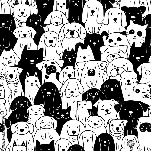 Cute dog cartoon pattern
