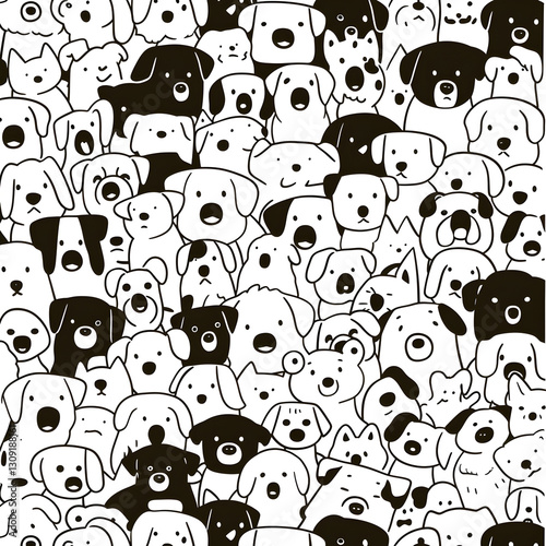 Cute dog cartoon pattern
