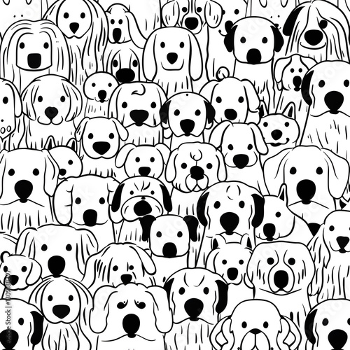 Cute dog cartoon pattern
