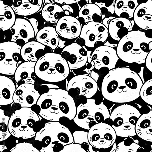 Cute panda cartoon pattern
