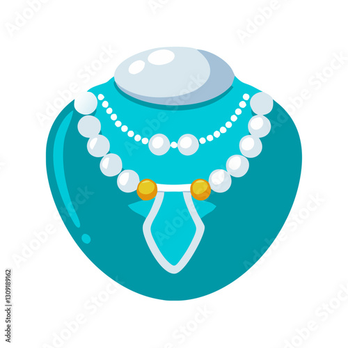 Elegant Pearl Necklace Vector Illustration for Jewelry Design