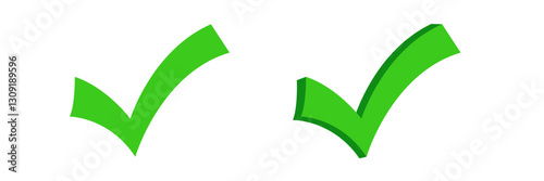 Two green checkmarks representing confirmation, success, and agreement.
