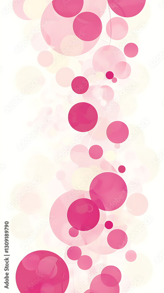 Pink circles in a row on a white background Pink circles in a row on a white background
