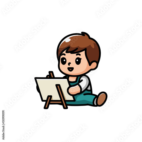 Cute Child Drawing Art Illustration for Creative Projects and Educational Resources