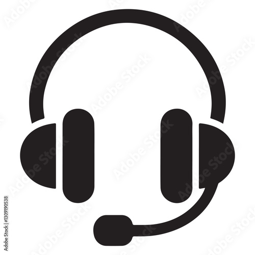 Headset with Microphone Vector Icon Communication Technology Illustration